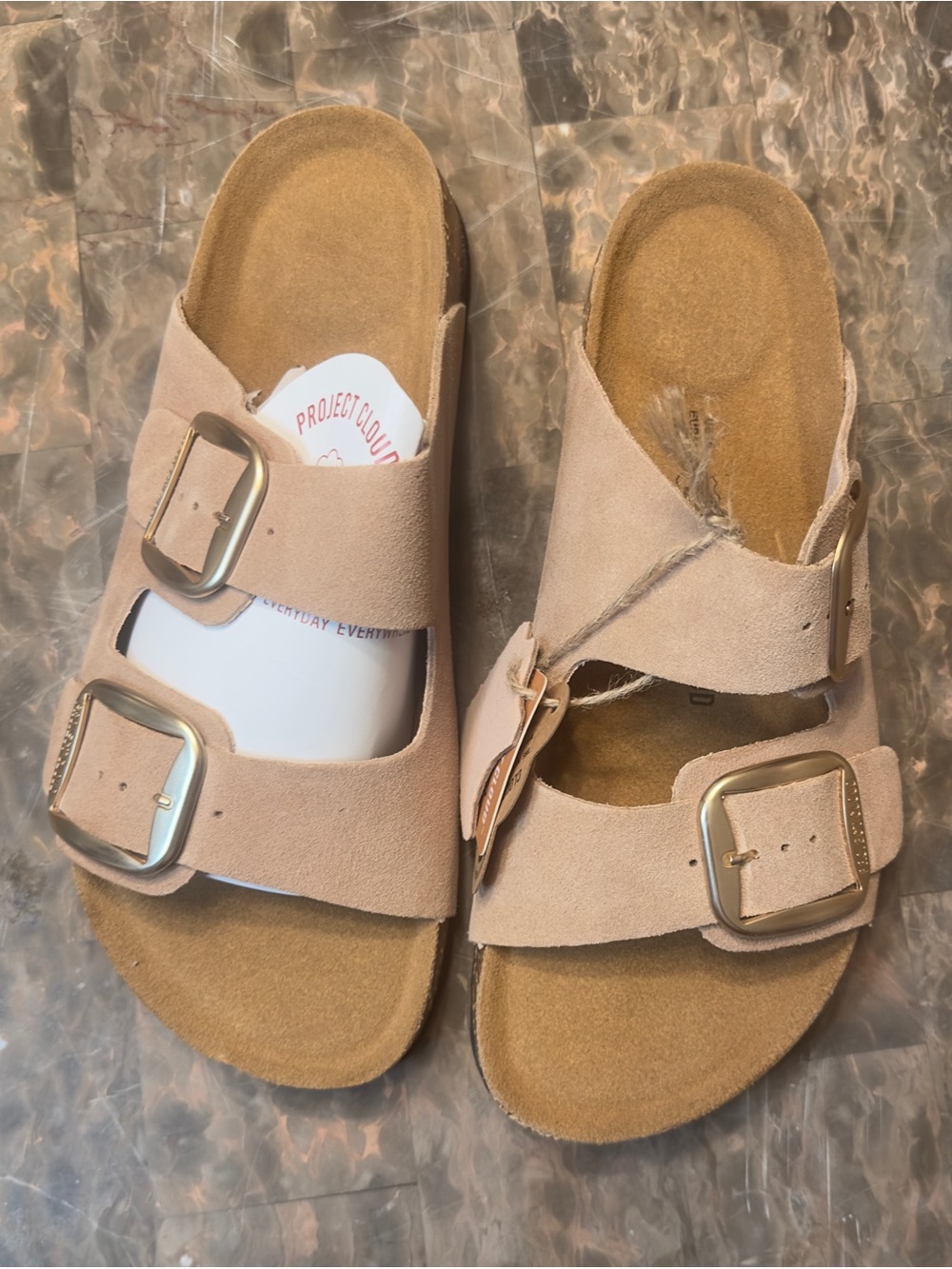 Project Cloud Santorini Sandals Dust Pink Suede Size 10 NWT